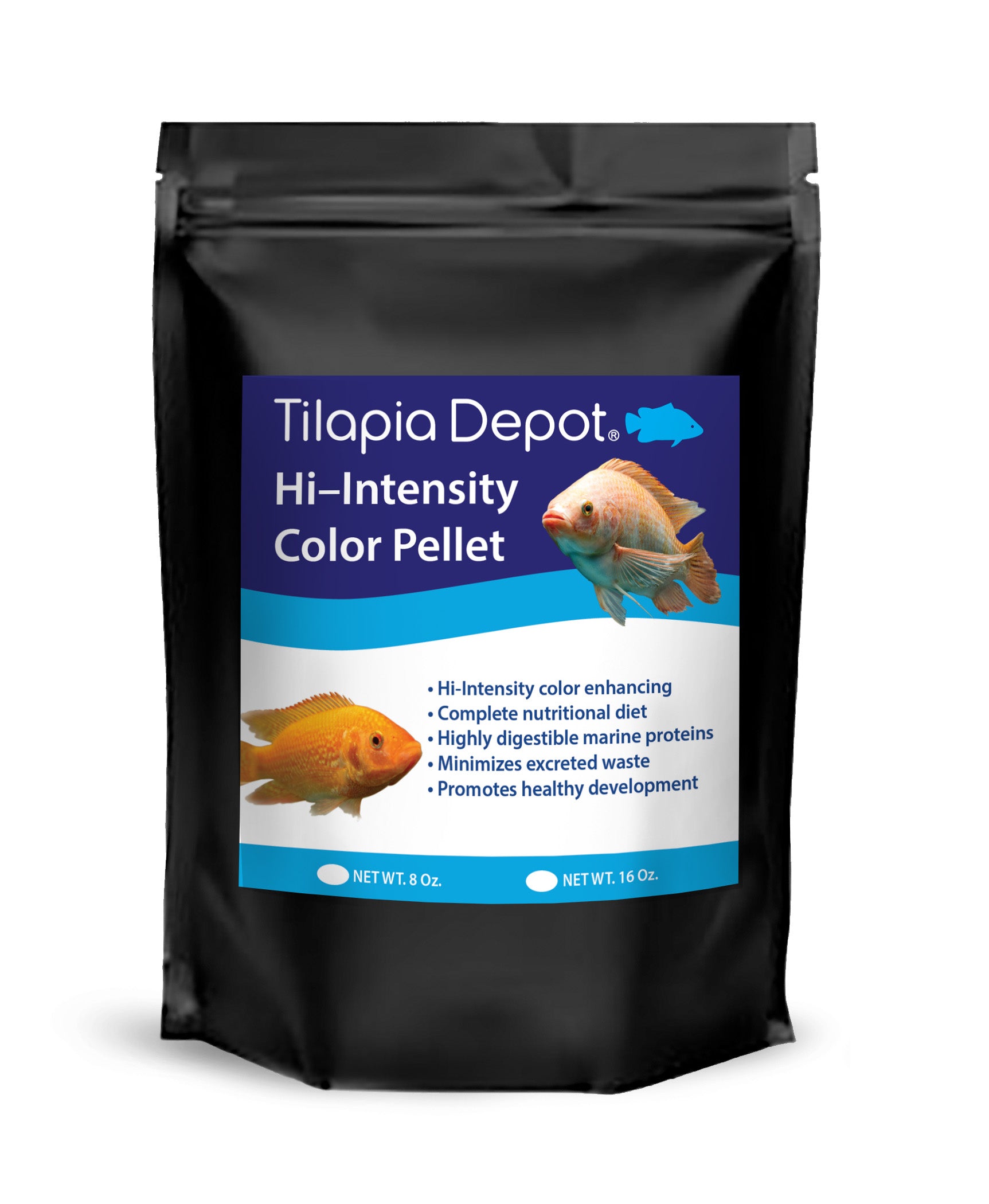 16 oz. Hi-Intensity Color Pellet (16 oz bag) - by Tilapia Depot