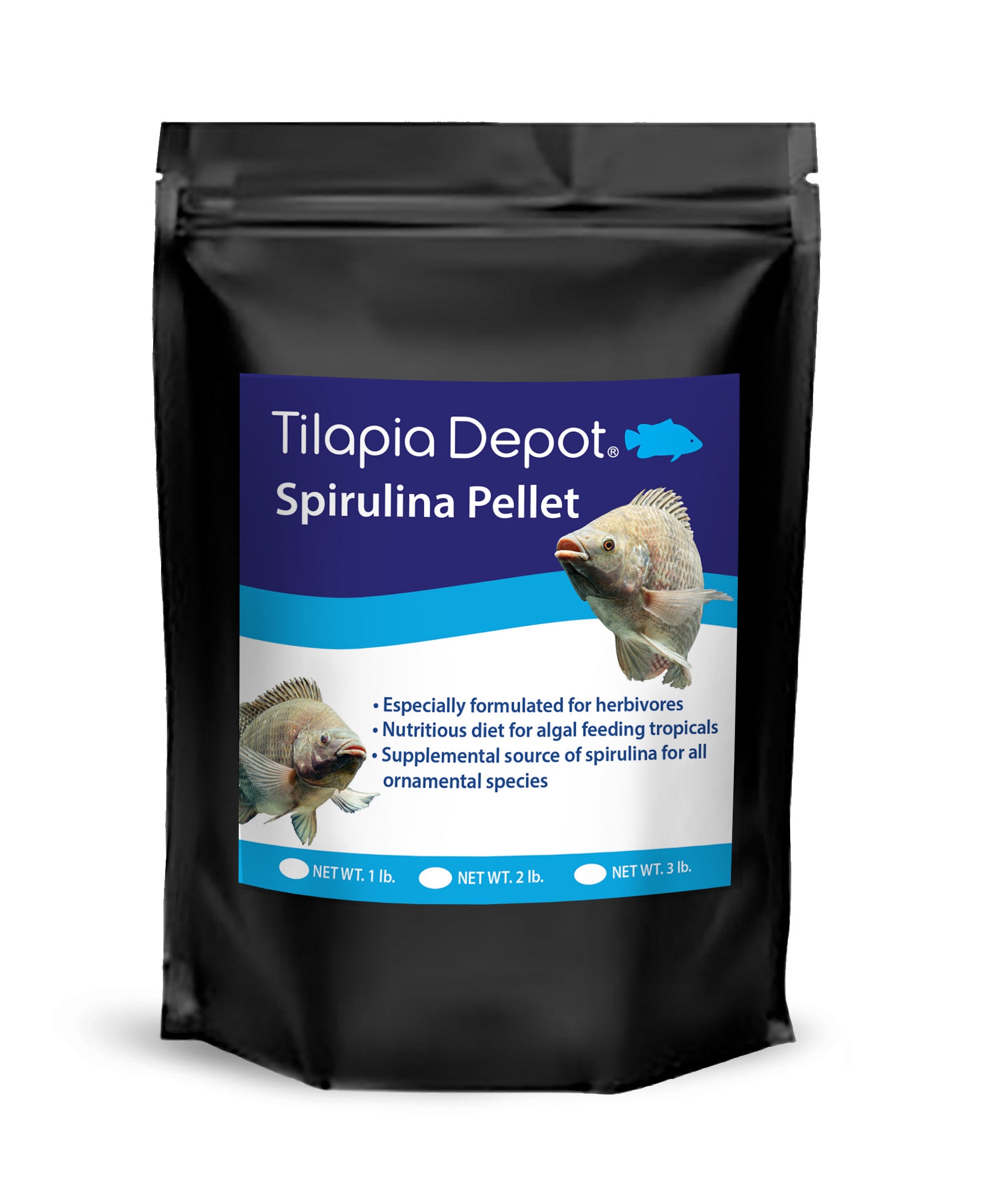 3lbs Spirulina Pellet (3lbs bag) - by Tilapia Depot