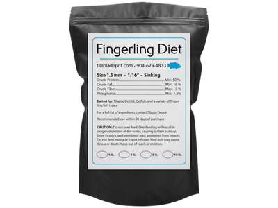 5 LBS. Fingerling Diet (5lb bags) Aquaponic Diet by Tilapia Depot