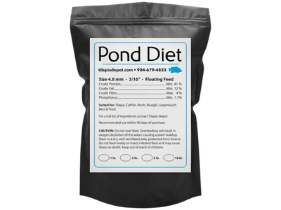 3 LBS. Pond Diet - (3lb Bag) Aquaponic Diet by Tilapia Depot
